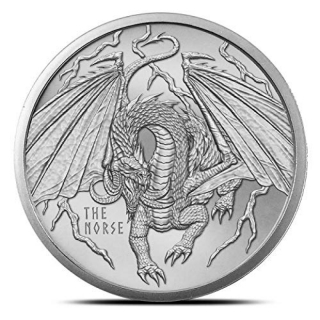 1 Unze Silber Silver Round The Norse World of Dragons  999,99