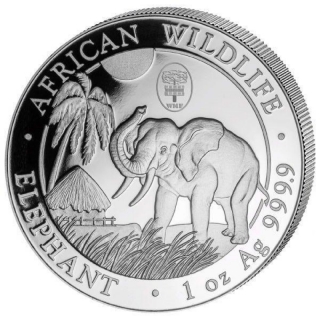 1 Oz Silver Somalia 100 Sh Wildlife Elephant  WMF Berlin 2017 Worldtimeclock