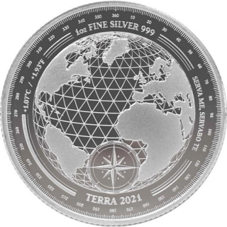2021 Tokelau 1 oz Silver Terra 2021 BU