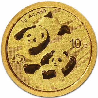 1 g Gold Panda Brilliant Uncirculated 2022