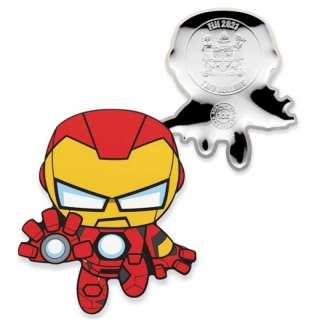 2 $ 2021 Fiji - Marvel Mini Hero Coin #2 - Iron Man 1 Oz Silver  Proof