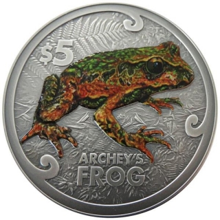 2 Ounce Silver New Zealand 2022 ARCHEY FROG Antique Finish Ultra High Relief