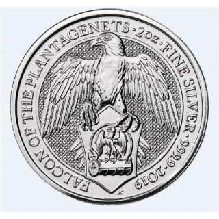 2019 Great Britain 2 oz Silver Queens Beasts: Falcon of the Plantagenets