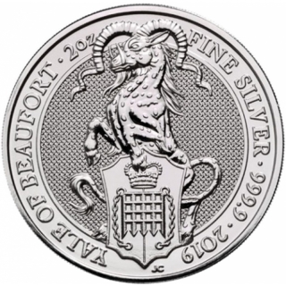 2019 Great Britain 2 oz Silver Queens Beasts: The Yale of Beaufort