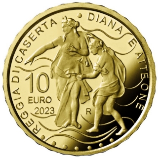 3 g Gold Italy 10 Euro 2023 Proof Fountain of Diana and Actaeon - Fountains of Italy - Fontana di Diana e Atteone