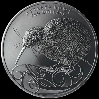 5 Oz Kiwi 2020 Silver Okarito Kiwi (Apteryx Rowi) New Zealand Black Nickel in Box