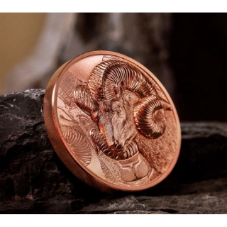 50 g Copper Mongolia  - ARGALI  - Series Wild Mongolia - Issue from Coin InvestLiechtenstein 