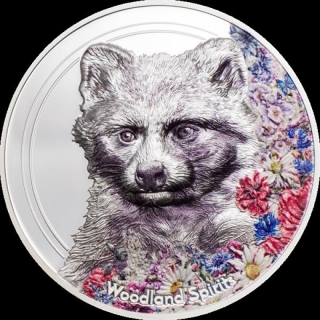 2020 Mongolia 1 oz Silver Woodland Spirits High Relief (Raccoon Dog )