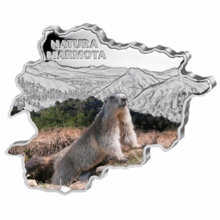 2013 Andorra Proof Silver Nature Treasure Map Shape Marmot