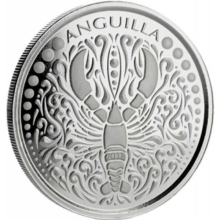 Anguilla,  2 Dollar, Lobster (1) EC8 1 Unze Silber, 1 oz BU 2018