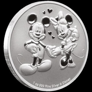 2020 Niue 1 oz Silver $2 Disney Mickey & Minnie Mouse BU