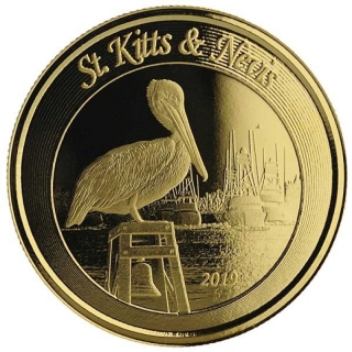 2019 St. Kitts and Nevis 1 oz Gold Pelican (2)  BU