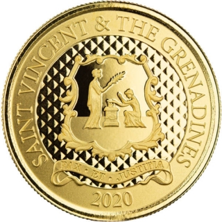 St. Vincent & The Grenadines,  10 Dollar, Pax Et Justitia (3) EC8 1 Unze Gold, 1 oz BU 2020