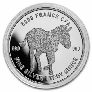 2021 Republic of Chad 1 oz Silver Mandala Warthog BU