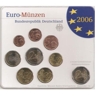 Deutschland Kursmünzensatz 2006 in ST 5er Set A D F G J