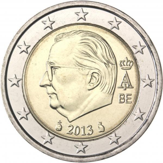 2 Euro Belgien 2013 König Albert II Münzzeichen Katze BU sehr selten