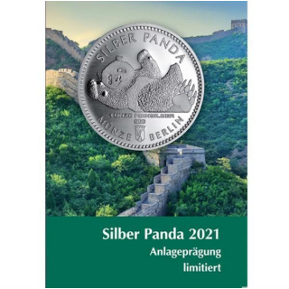 AURINUM*TOP*ANGEBOT** 1/4 Oz Silber Panda 2021 Berlin in Blister Coincard - ab Lager - UNZENPREIS 35 € !!
