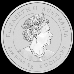 2 Unzen Silber Ochse Lunar III 2021 Australien Ox BU farbig