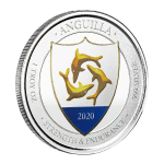 Anguilla,  2 Dollar, Coat of Arms (3) EC8 1 Unze Silber, 1 oz 2020 Proof farbig