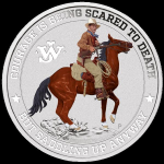 2021 Tuvalu 1 Oz Silber John Wayne The Duke Farbe...