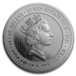 1 Unze Silber St. Helena 1 GBP Queens Virtues Victory...