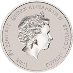 2021 Tuvalu 1 Oz Silber James Bond 007 1 AUD BU Gilded Edition