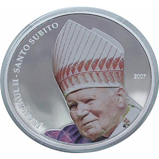 Palau / Kongo / Liberia  2007 mit 3 x 1 $ Papst Johannes Paul II- 1920 -2005 Santo Subito 2007 2007 PP  farbig