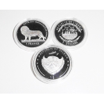 2.6 oz CuNi  Palau / Kongo / Liberia 2007 Proof mit 3 x 1 $ Papst Johannes Paul II- 1920 -2005 Santo Subito