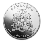 1 Unze Silber 2021 Barbados Caribean Seahorse Seepferd...