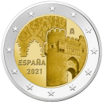 2 Euro Spanien 2021 Altstadt von Toledo. bfr