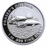1 oz Australien 2021 BU -  DELFIN - Frasers Dolphin - Borneodelfin - Silber 1AU$ - Royal Australian Mint RAM