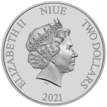 AURINUM SOMMERKRACHER*  1 oz Niue 2021 - Disney BLACK PEARL Fluch der Karibik™ (1.) - silber 2 $ BU