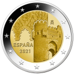 2 Euro Spanien 2021 Altstadt von Toledo. Proof