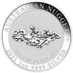 1 Oz  Silber Australian Nugget "Golden Eagle" 2021 original PM-Kapsel 1 AUD BU