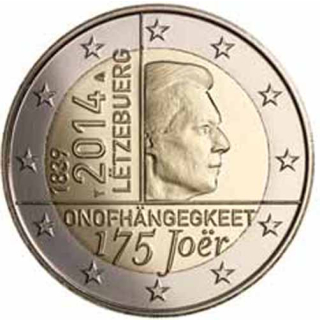 2 Euro Luxemburg 2014 175 Jahre Unabhängigkeit BU