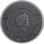 2 oz Silber Niue 2021 Antique Finish Gilded - CHIGUOTIAN Gott der Musik - 4 Himmlische Könige - Four Heavenly Kings