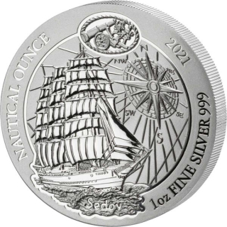 1 Unze Silber Ruanda Nautical Ounce Sedov  2021 African Ounce 50 RWF