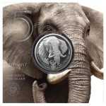 1 oz Südafrika 2021 Big Five Serie II Elefant Silber BU Coin card