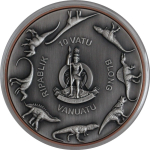 Vanuatu 10 Vatu 2021- TRICERATOPS - Double Silver Giant Serie - Antique Finish Bimetall - Sold-Out - nur noch wenige