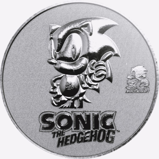 Niue Islands 2 $ - 1 Oz Silber  Sonic the Hedgehog 2021 BU