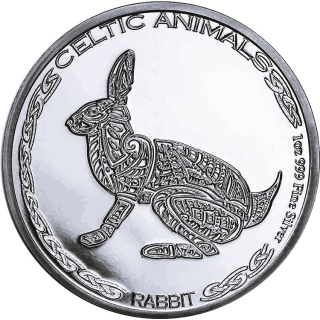 AURINUM*SUMMER*SALE** *1 oz Tschad 2021 BU - HASE RABBIT Celtic Animals