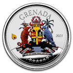 2021 Grenada 1 oz Silver Coat of Arms (04) EC8 Proof...