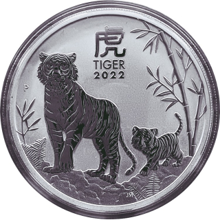 1 Unze Silber Australien 2022 BU - Jahr des TIGERS - Lunar III Tiger - 1AUD