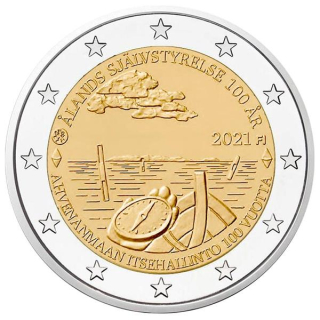 2 Euro Finnland 2021 Selbstverwaltung der Ålandinseln - 100 Jahre bfr.   unc.