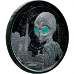 1 Unze Silber Ghana 2021 Proof - Alien Black Rhodium Color - 5 Cedis - Serie Alien Startmotiv