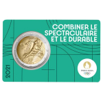 2 Euro Frankreich 2021 Olympische Spiele in Paris 2024  grüne Blisterkarte Variante 5/5
