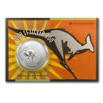 1 Unze Silber Kangaroo 2000 Australien in Coincard
