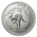 1 Unze Silber Kangaroo 2000 Australien in Coincard