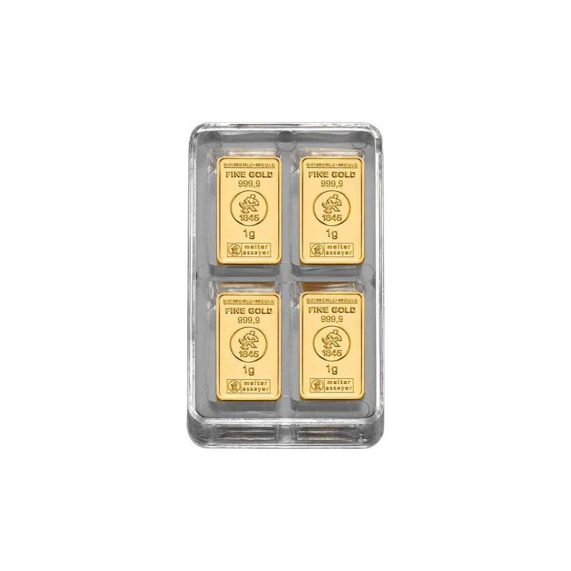 100 X 1 G Goldbarren Heimerle Meule UnityBox 999 99 Aurinum Onlin 8 257 39