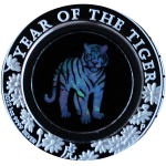 EINZELSTÜCK** 1 Unze Silber Australien - Opal Tiger Jahr des Tigers Opal - 2022 Proof - 1 AU$